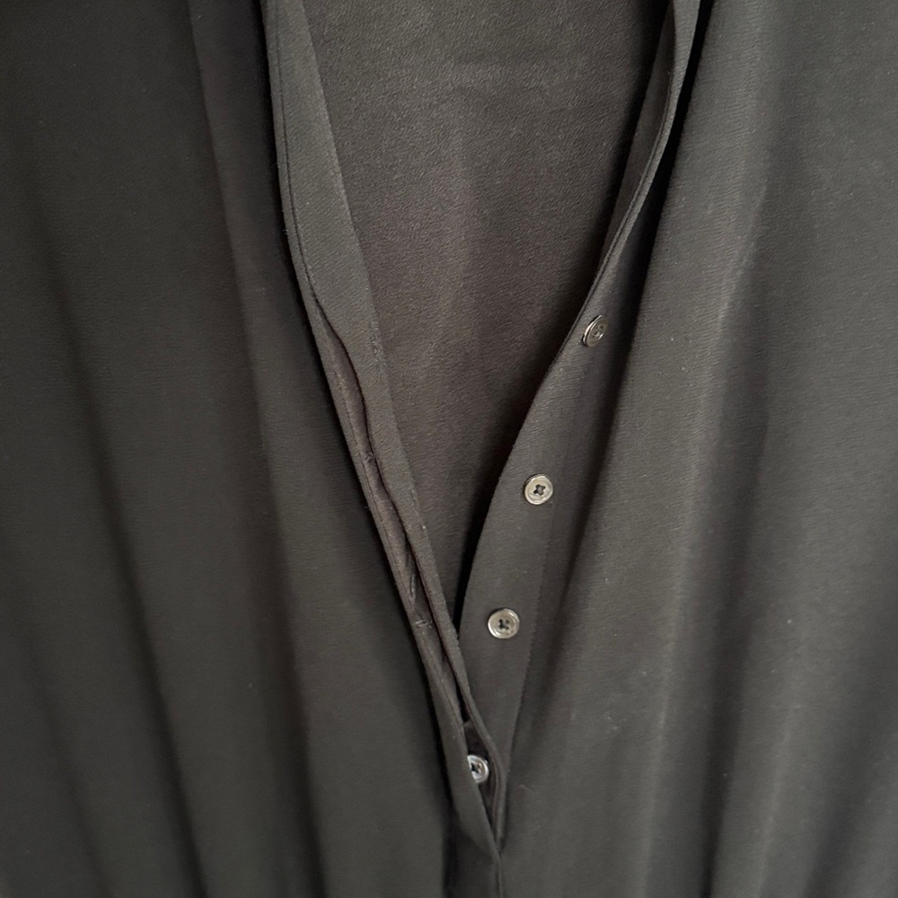 Aritzia Babaton Donnie Jumpsuit Button Up Tapered Leg Black Cap Sleeve - Picture 5 of 7